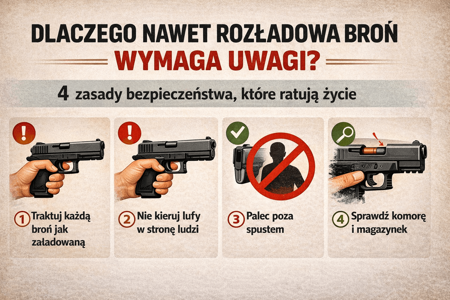 Dlaczego nawet rozładowana broń wymaga uwagi?